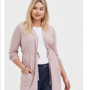 *TORRID* maybe pink brushed hooded anorak cardigan